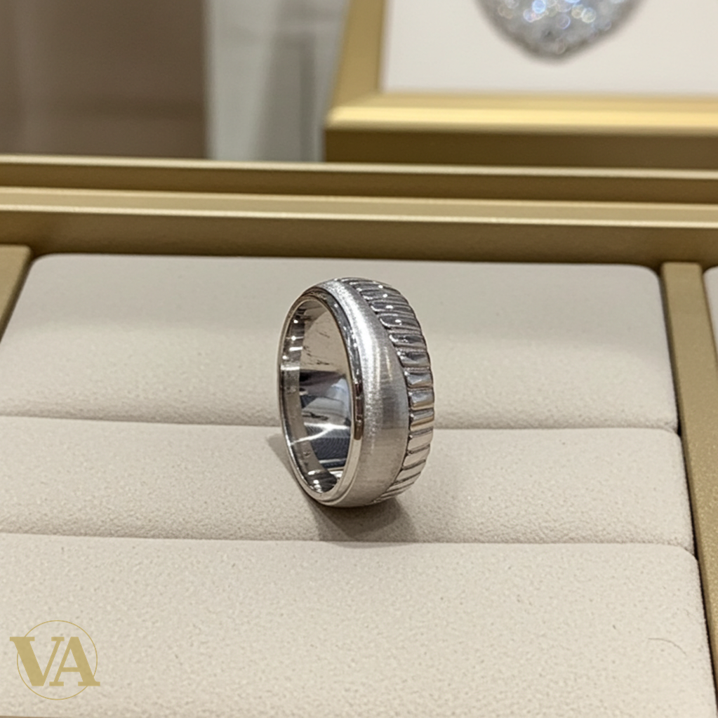 Anneau Homme Argent 925 – Brossé Bord Poli-Vindicta : Bijoux Argent 925 Massif, Luxe et Héritage