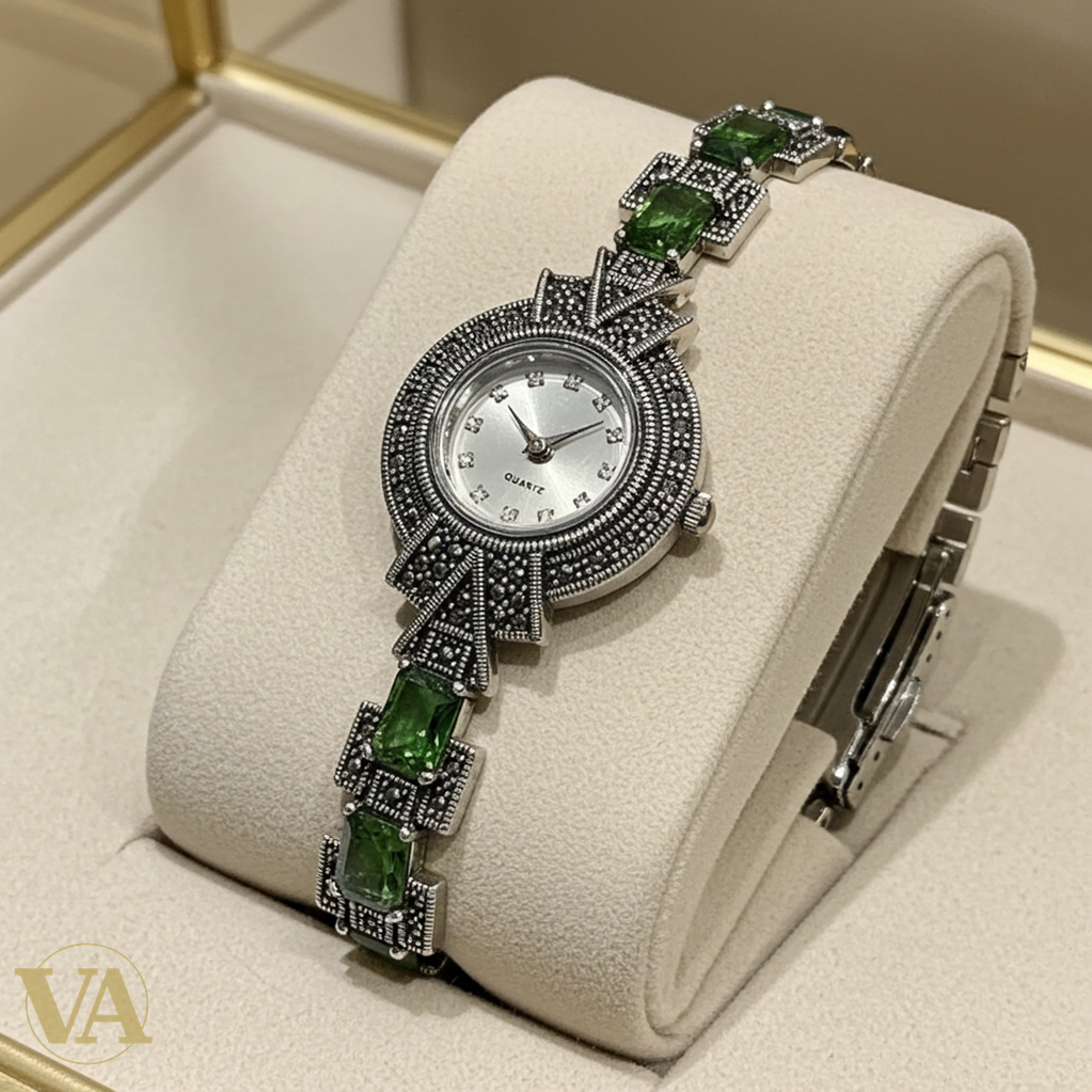 Montre Femme Argent 925 – Marcassite & Sultanite-Vindicta : Bijoux Argent 925 Massif, Luxe et Héritage