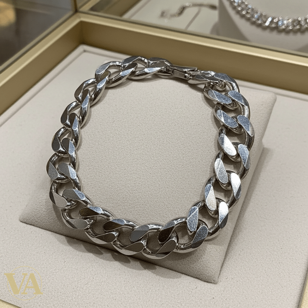 Bracelet Homme en Argent 925 – Maille Gourmette Large - Argent 925 - Vindicta