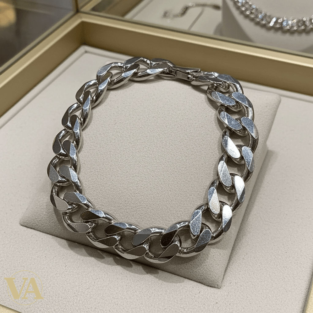 Bracelet Homme en Argent 925 – Maille Gourmette Large - Argent 925 - Vindicta