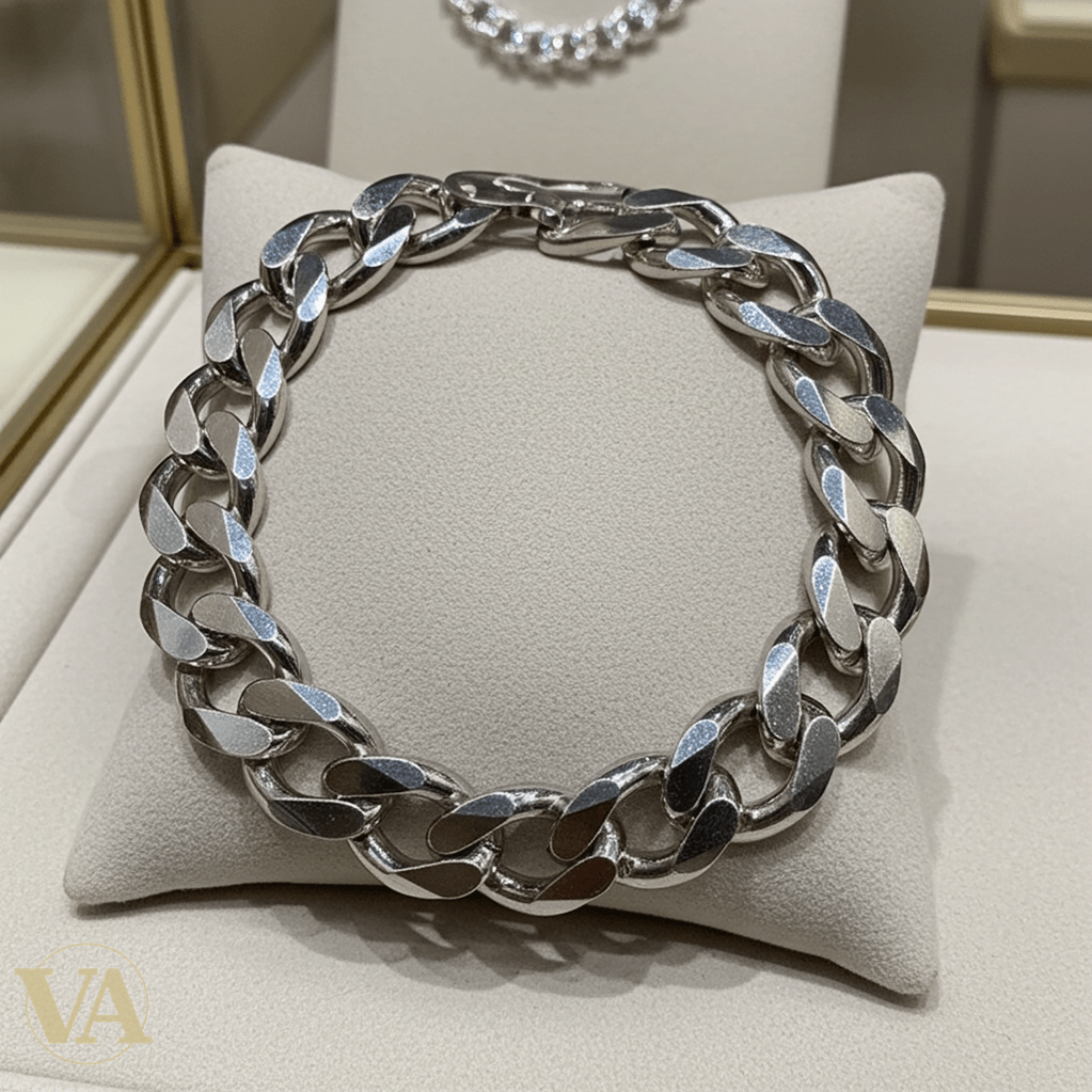 Bracelet Homme en Argent 925 – Maille Gourmette Large - Argent 925 - Vindicta