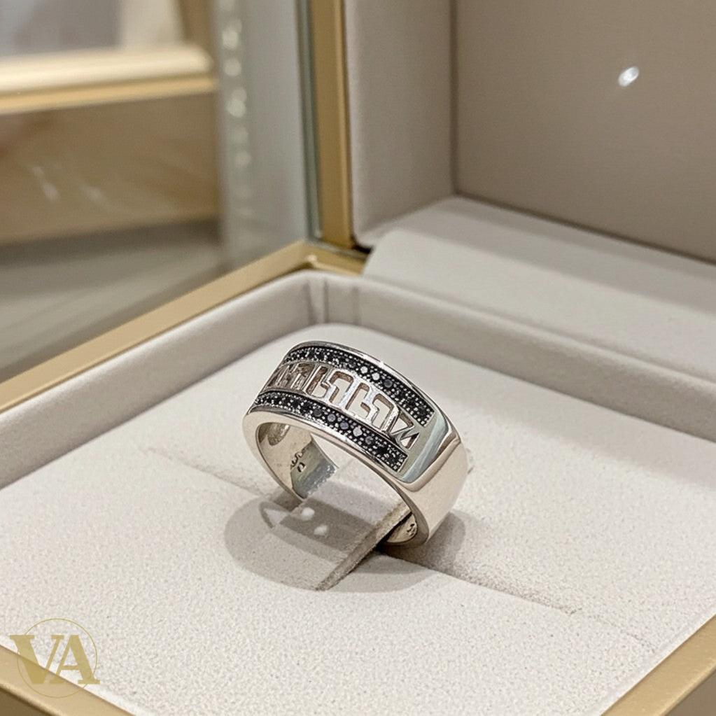 Bague femme en argent 925 motif grec et marcassites-Vindicta : Bijoux Argent 925 Massif, Luxe et Héritage