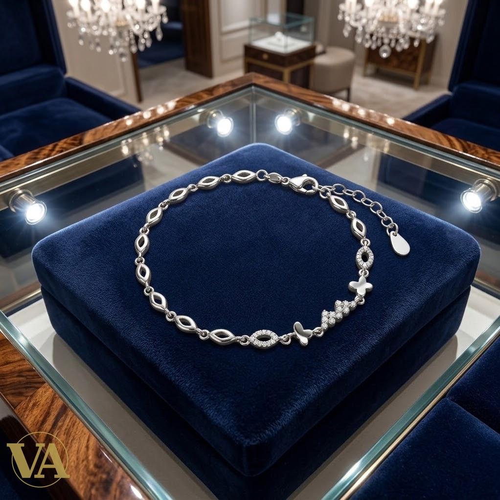 Bracelet argent 925 femme motifs navette oxydes zirconium - Argent 925 - Vindicta