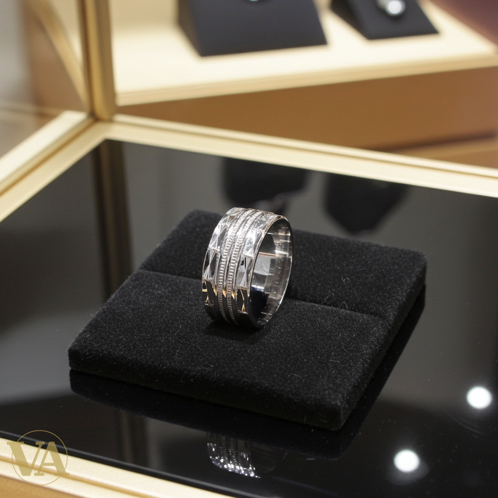 Anneau Homme Argent 925 – Finition Facettée-Vindicta : Bijoux Argent 925 Massif, Luxe et Héritage