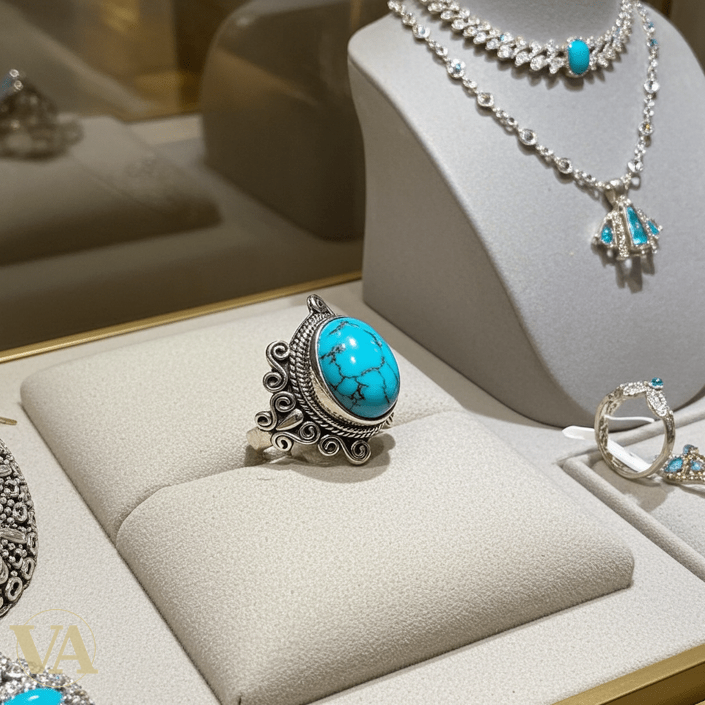 Bague Femme Argent 925 – Cabochon Turquoise Bohème - Argent 925 - Vindicta