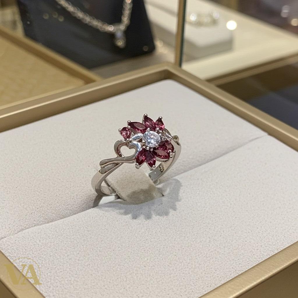 Bague Femme Argent 925 – Fleur Améthyste & Zircon-Vindicta : Bijoux Argent 925 Massif, Luxe et Héritage