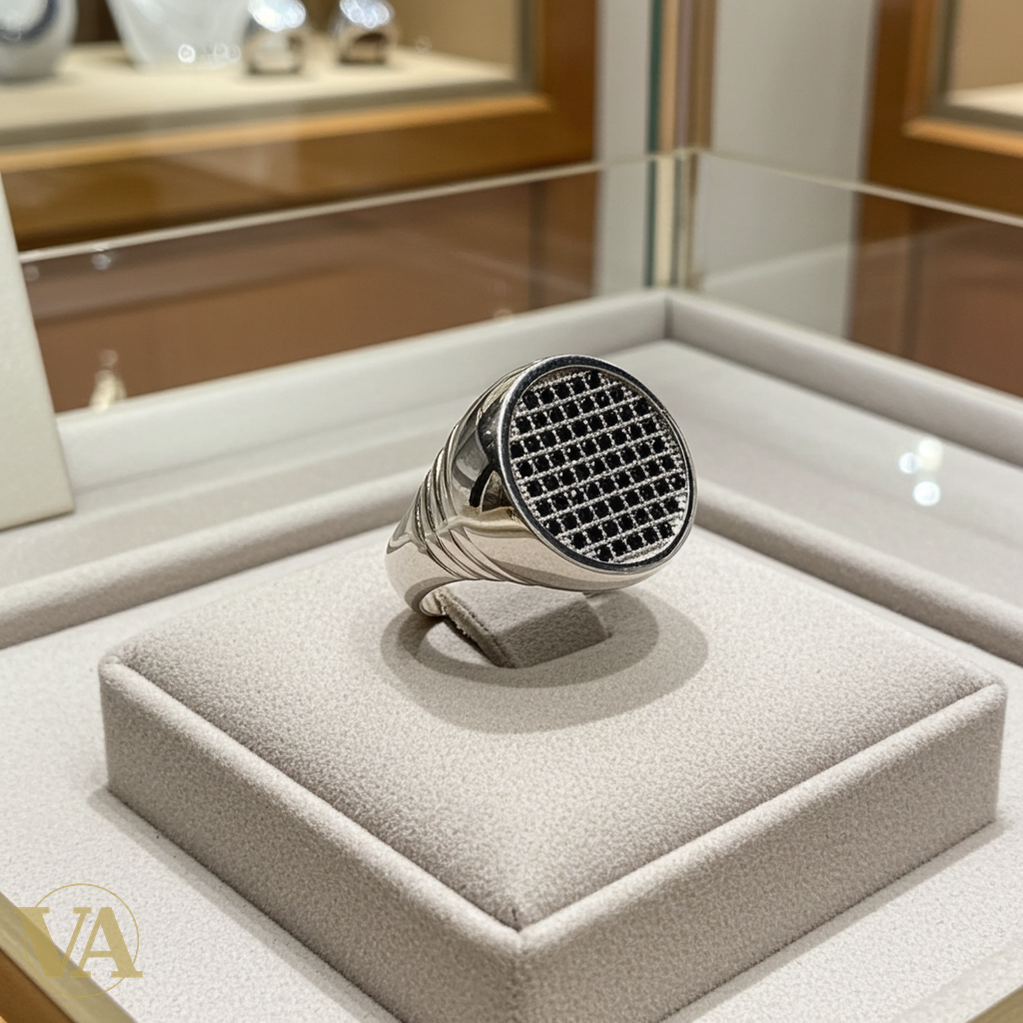 Bague homme argent 925 pavée pierres noires-Vindicta : Bijoux Argent 925 Massif, Luxe et Héritage