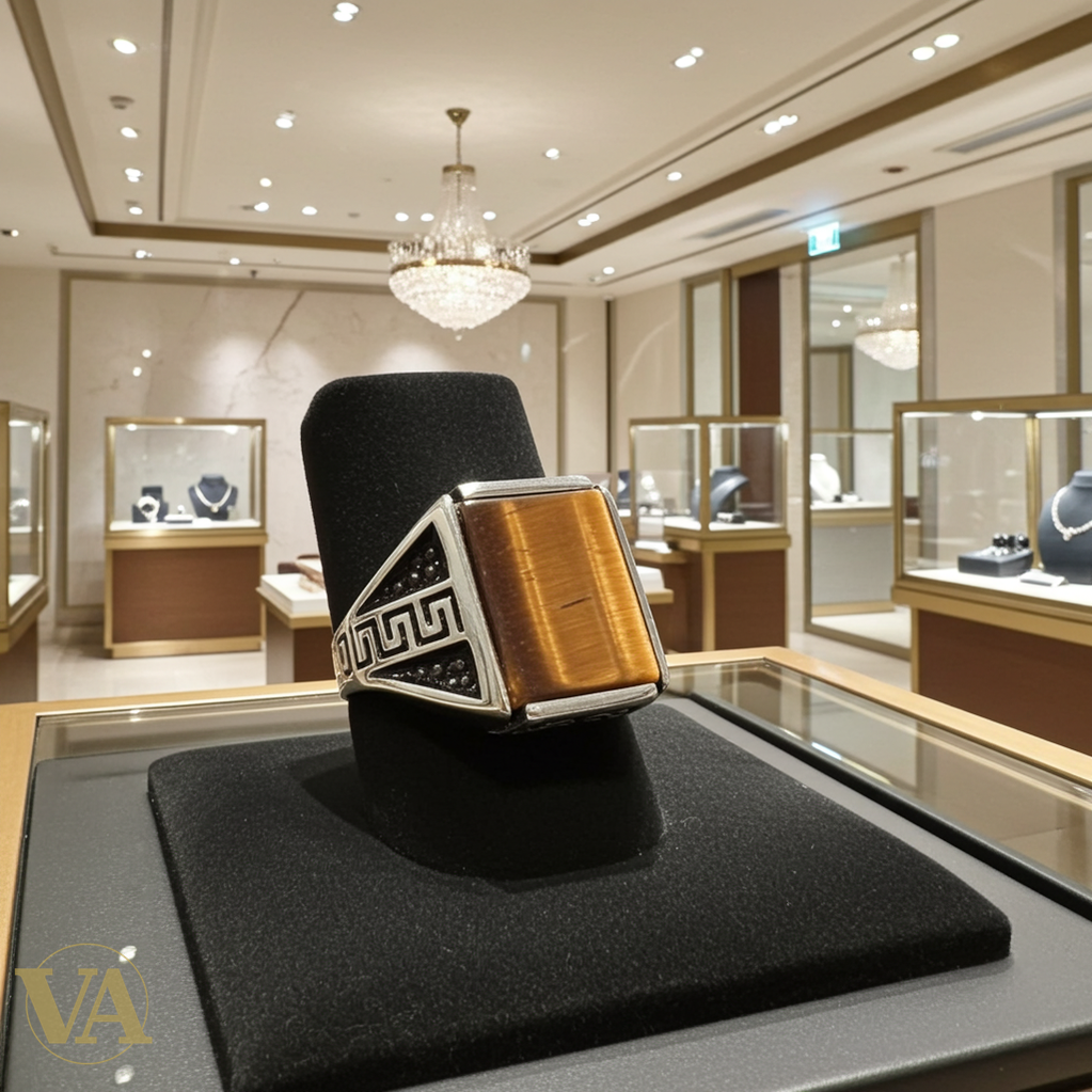 Bague Homme en Argent 925 avec Œil de Tigre-Vindicta : Bijoux Argent 925 Massif, Luxe et Héritage