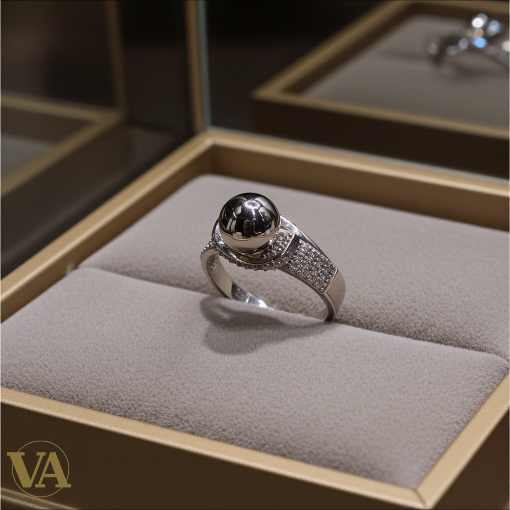 Bague Femme Argent 925 Boule Oxydes de Zirconium - Design Moderne-Vindicta : Bijoux Argent 925 Massif, Luxe et Héritage