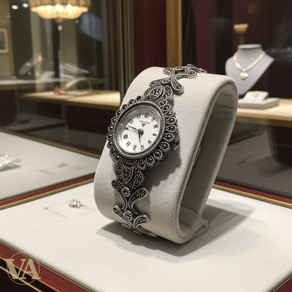 Bracelet-Montre Femme Argent 925 & Marcassite