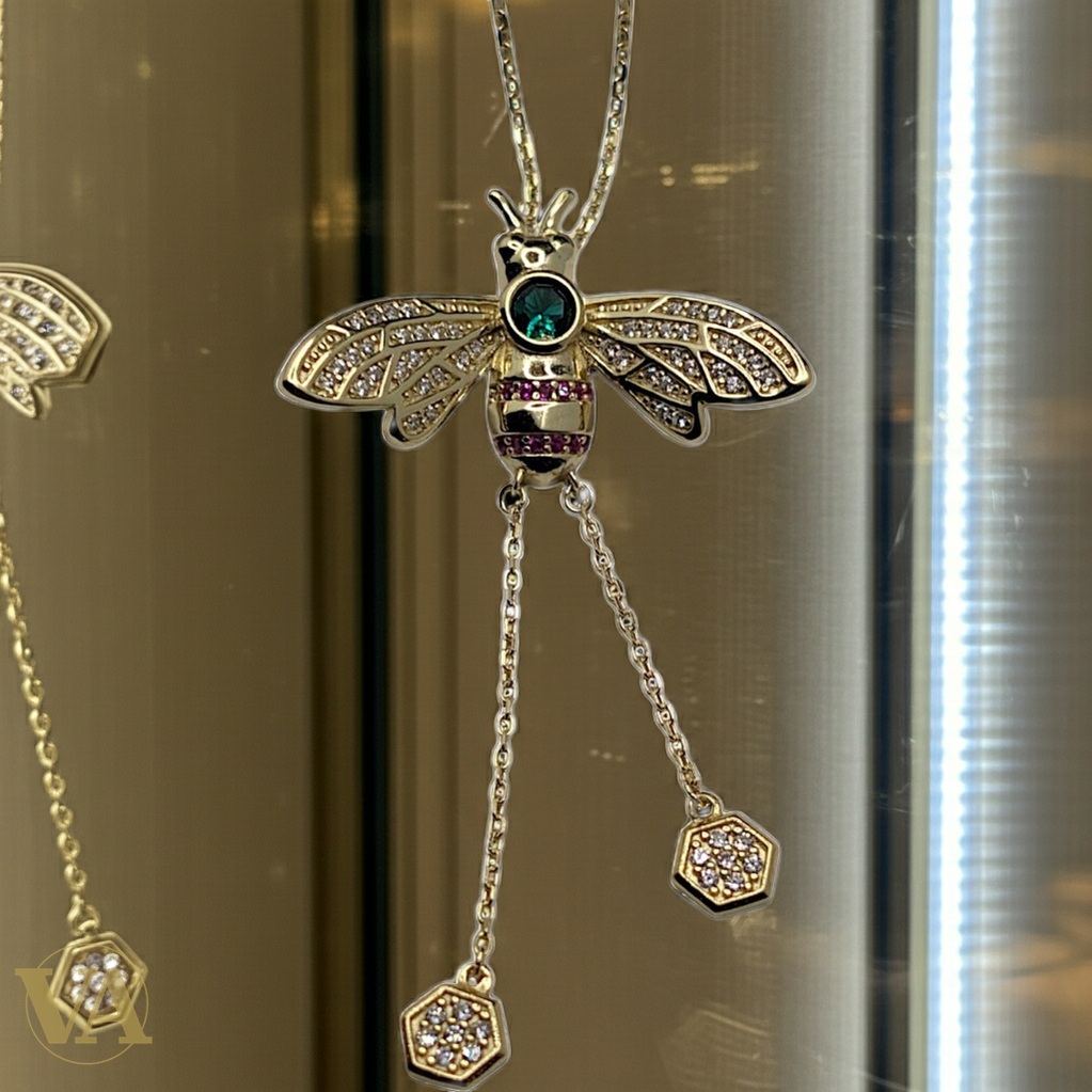 Collier Femme Abeille Vermeil — Pendentif Argent Plaqué Or 18K-Vindicta : Bijoux Argent 925 Massif, Luxe et Héritage