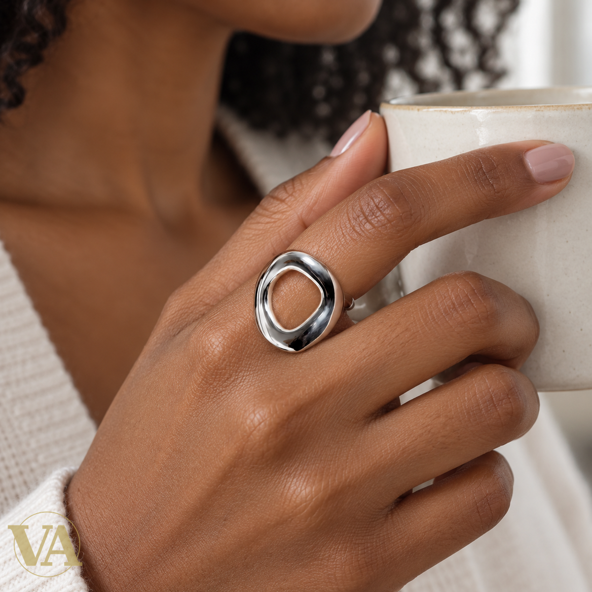 Bague Taylor en argent 925 rhodié portée — vue 2