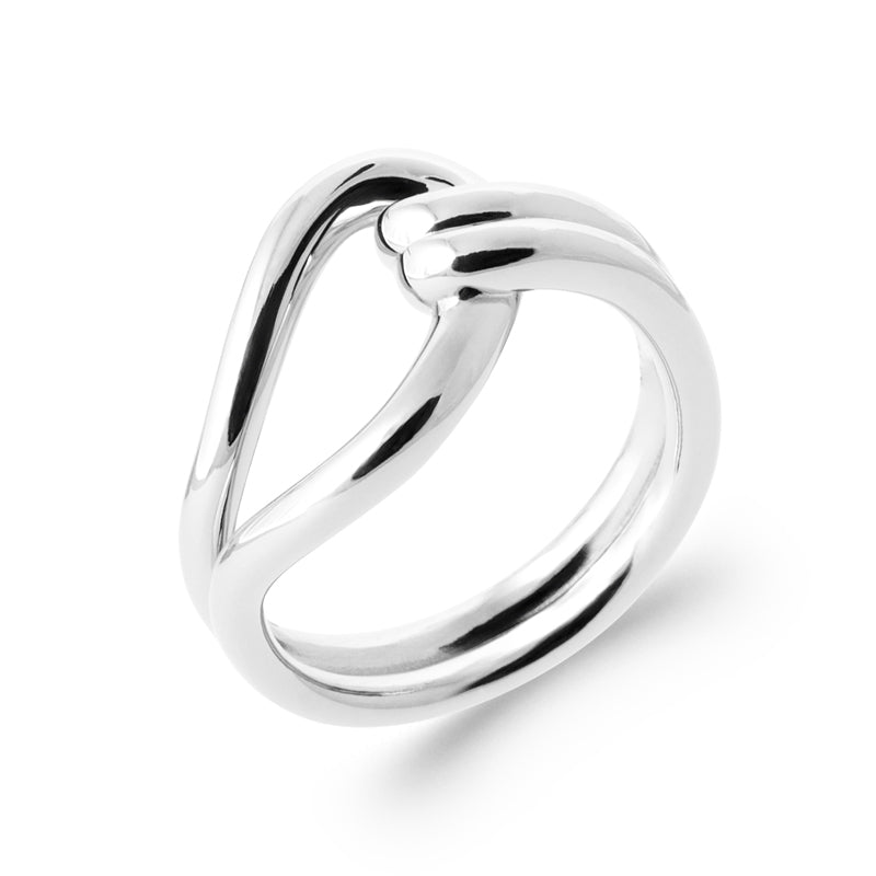 Bague Femme Argent 925 Rhodié – Cœur Ajouré à Double Anneau — détail