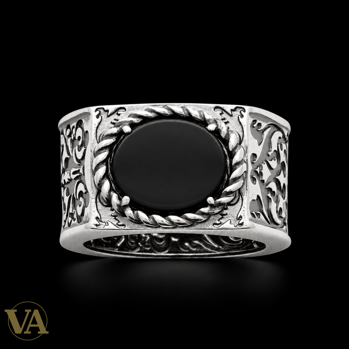 Bague homme argent 925 référence 1943107, vue représentative sur fond noir