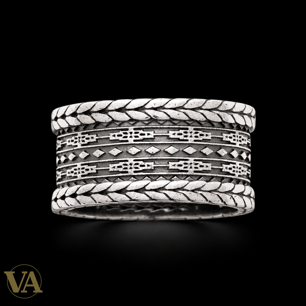 Bague homme argent 925 référence 1943600, vue représentative sur fond noir