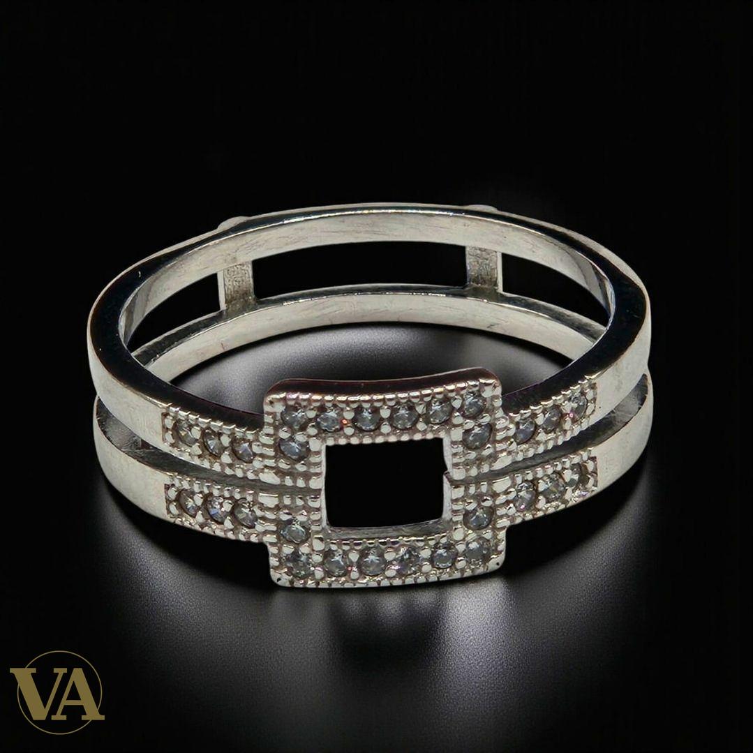 Bague femme argent 925 marcassites – Design géométrique – Élégance moderne et vintage