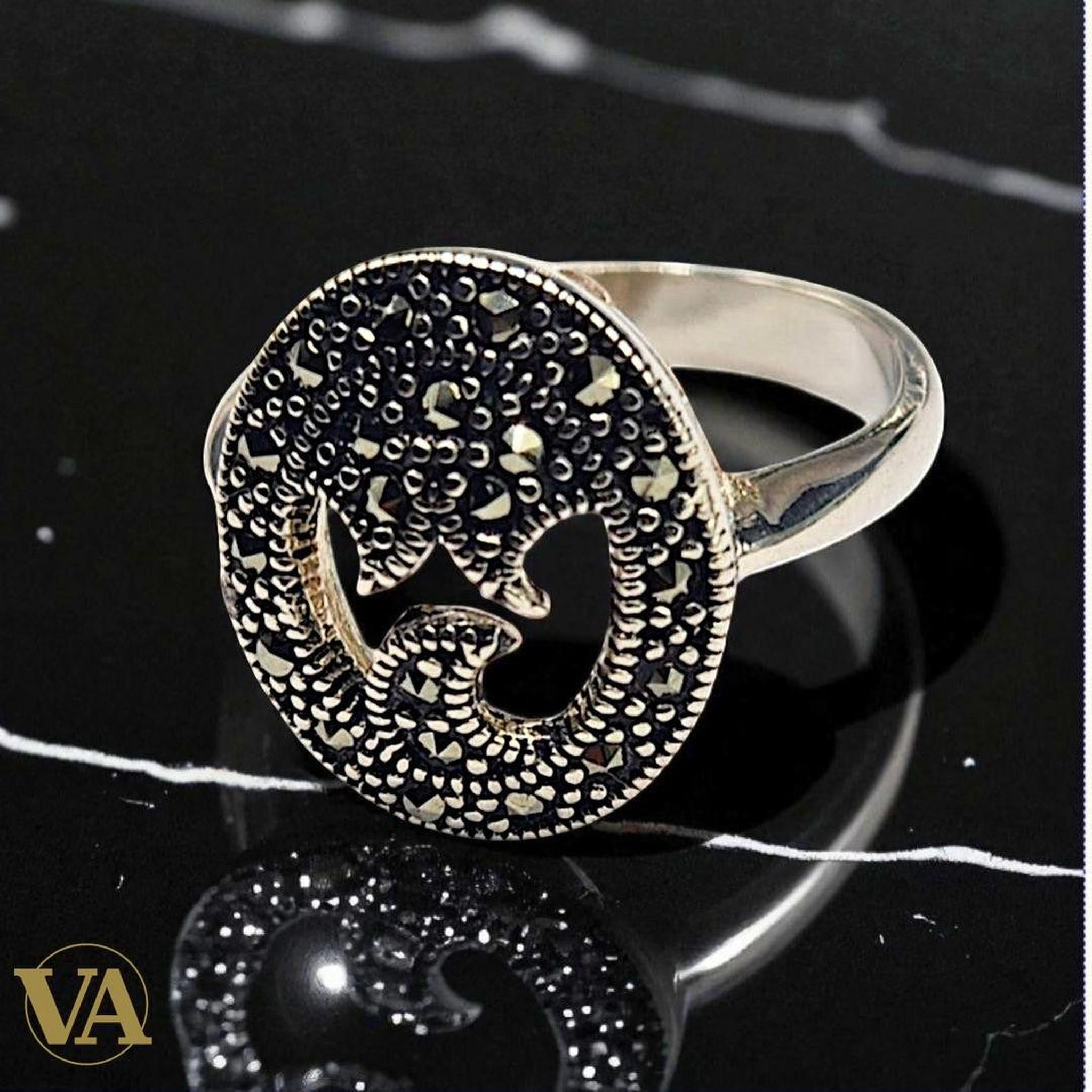 Bague femme argent 925 marcassite | Bijoux Vindicta