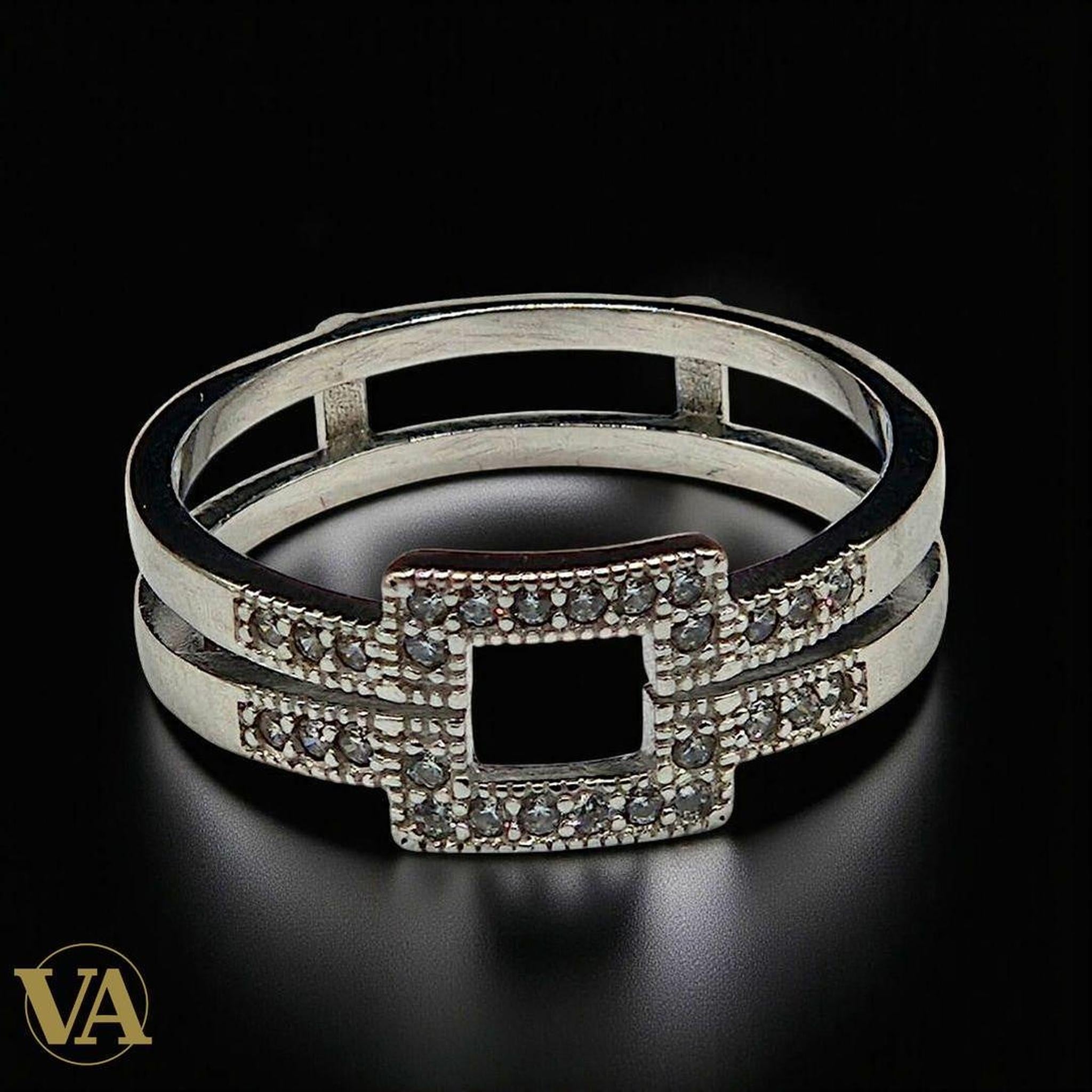 Bague femme argent 925 marcassites – Design géométrique – Élégance moderne et vintage - Argent 925 - Vindicta