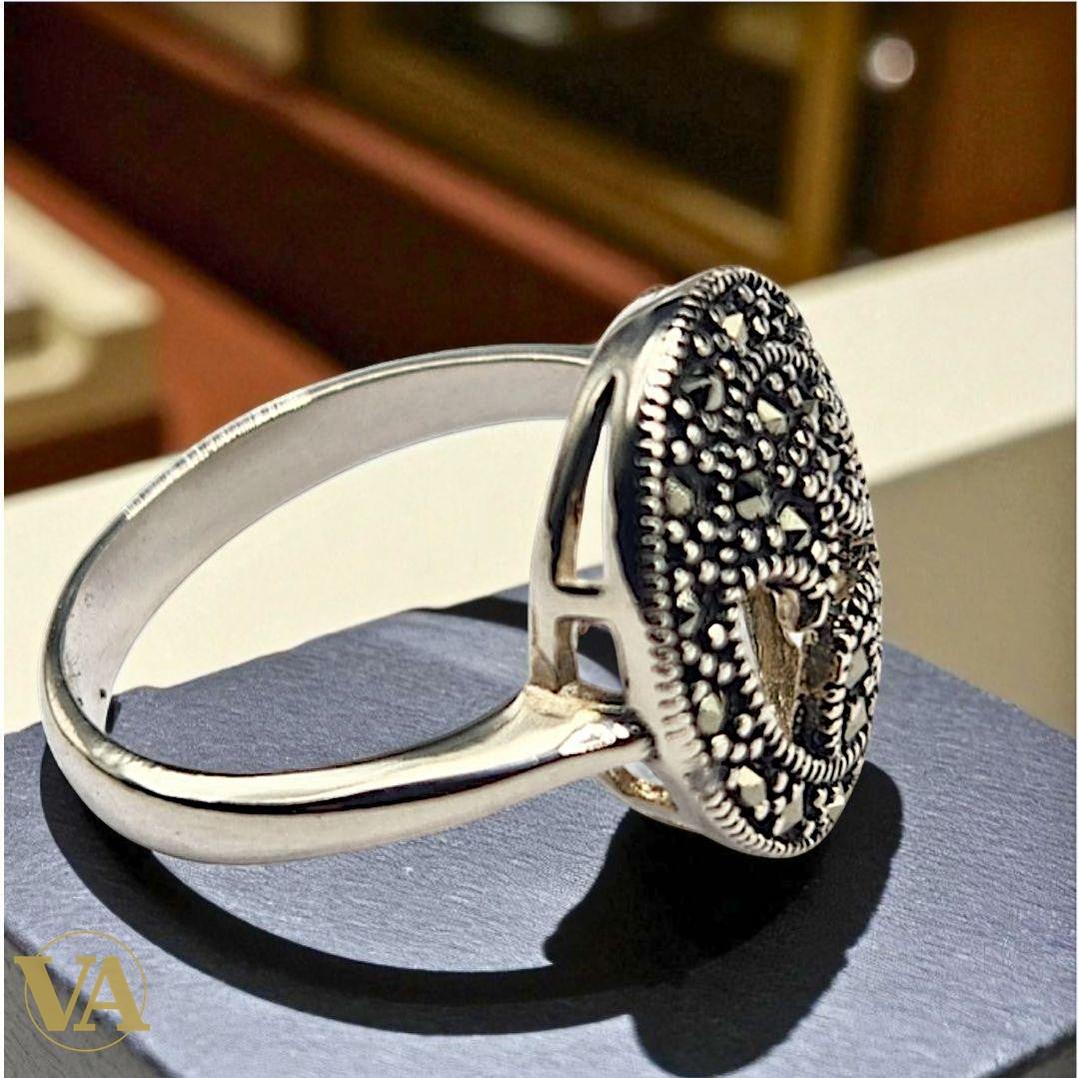 Bague femme argent 925 marcassite