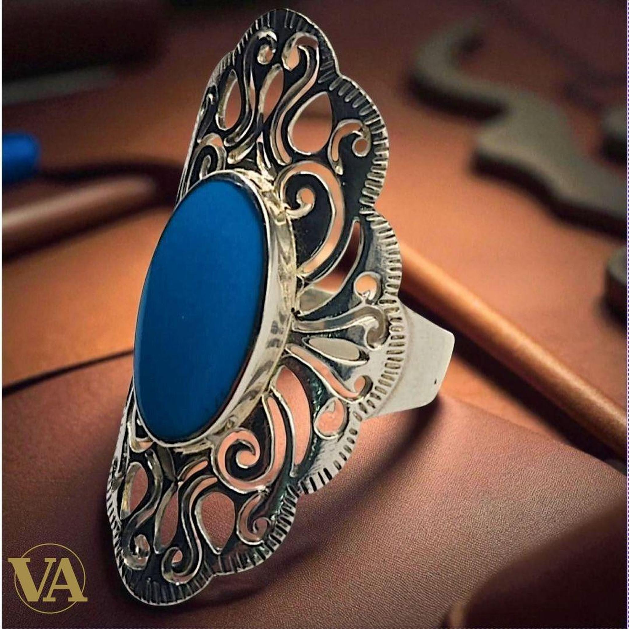Bague Femme Argent 925 et Turquoise Ovale - Argent 925 - Vindicta