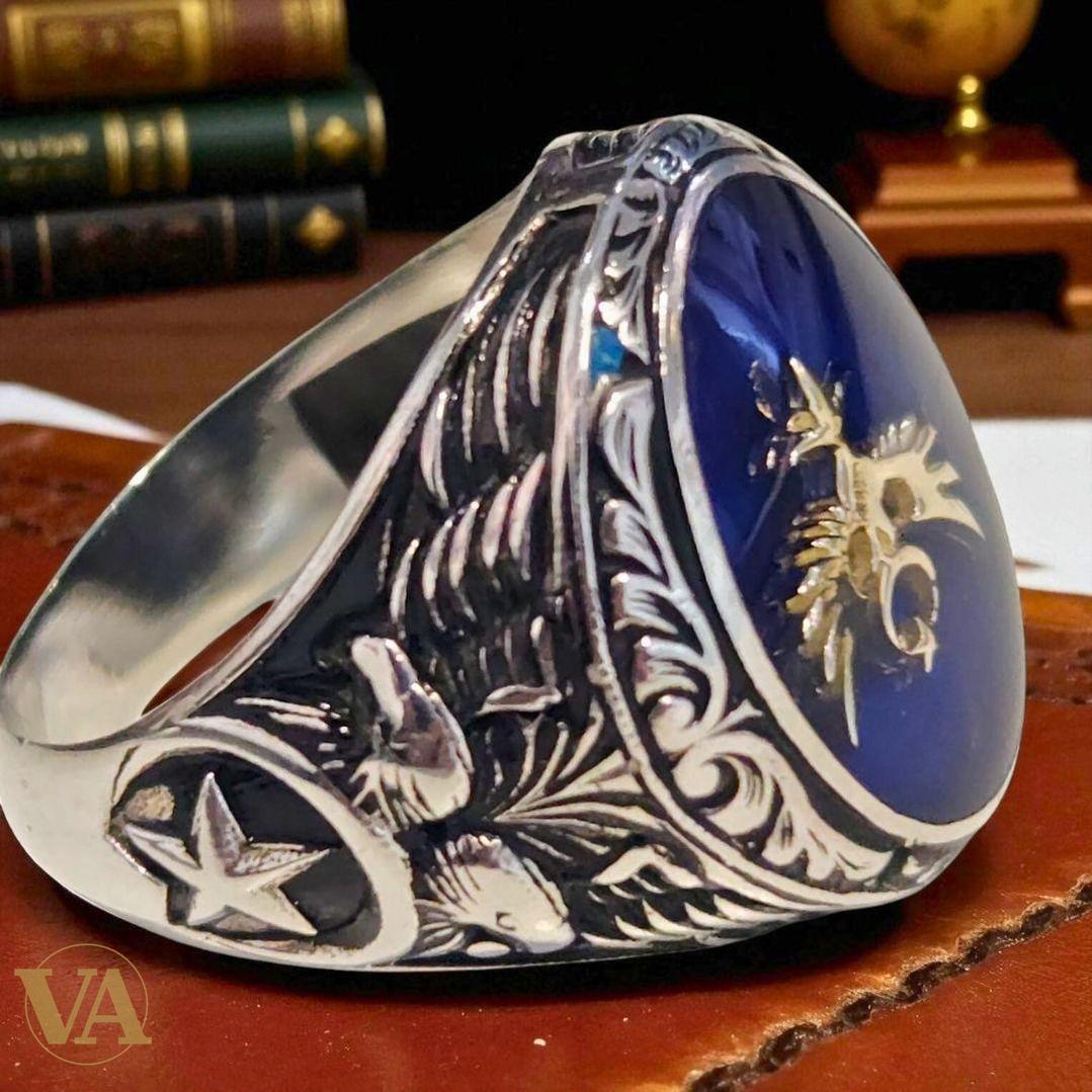 Bague homme argent 925 sceau ovale