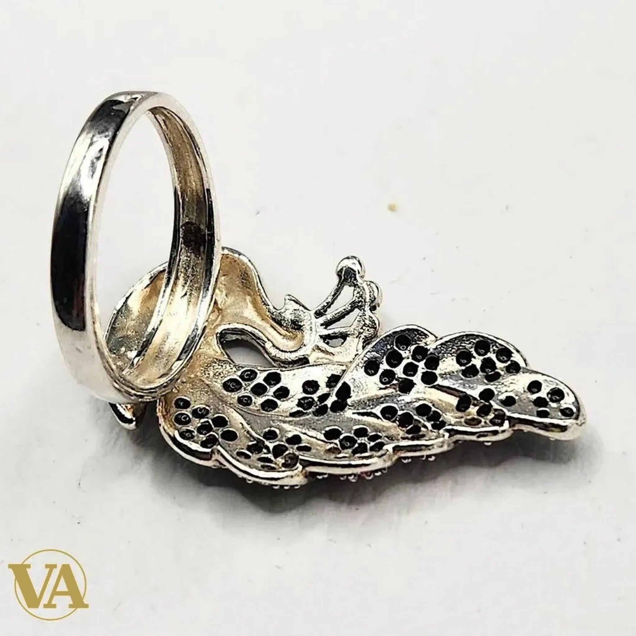 Bague Femme argent 925 paon pierres colorées