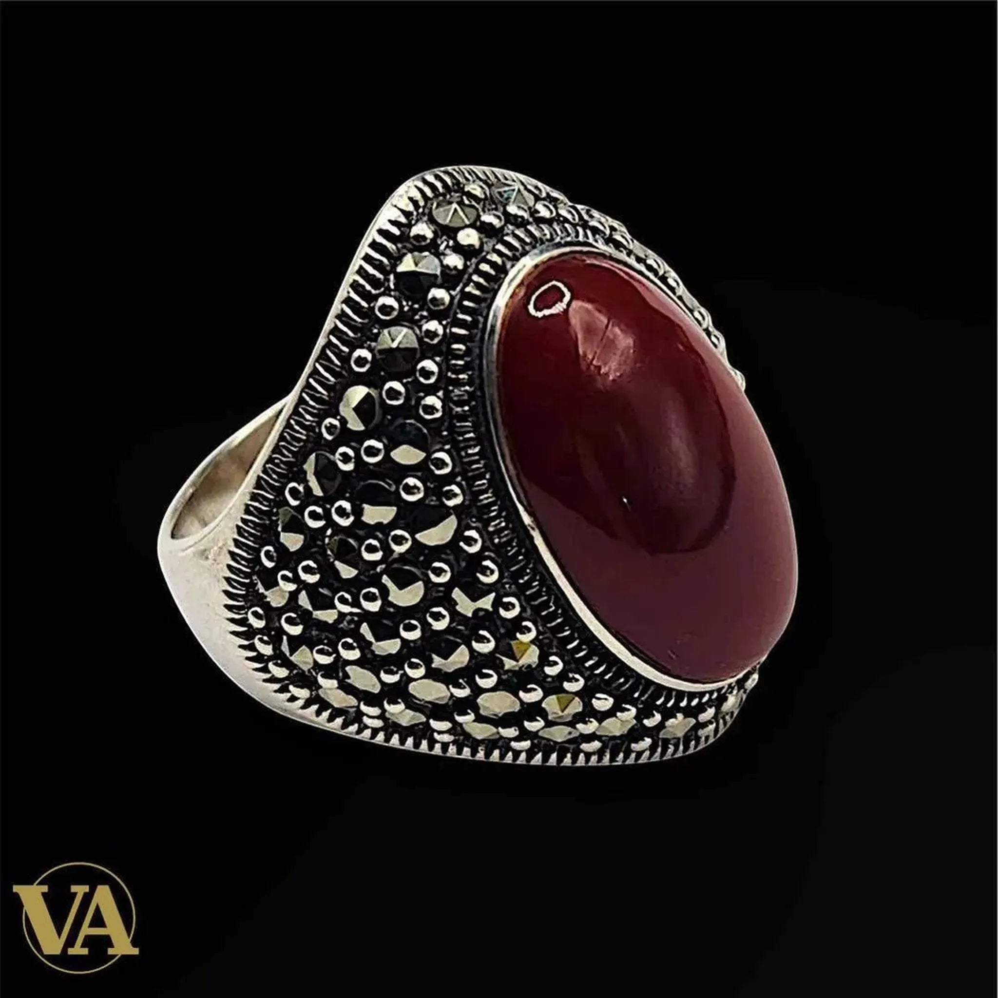 Bague Femme Argent 925 – Cabochon Cornaline - Argent 925 - Vindicta
