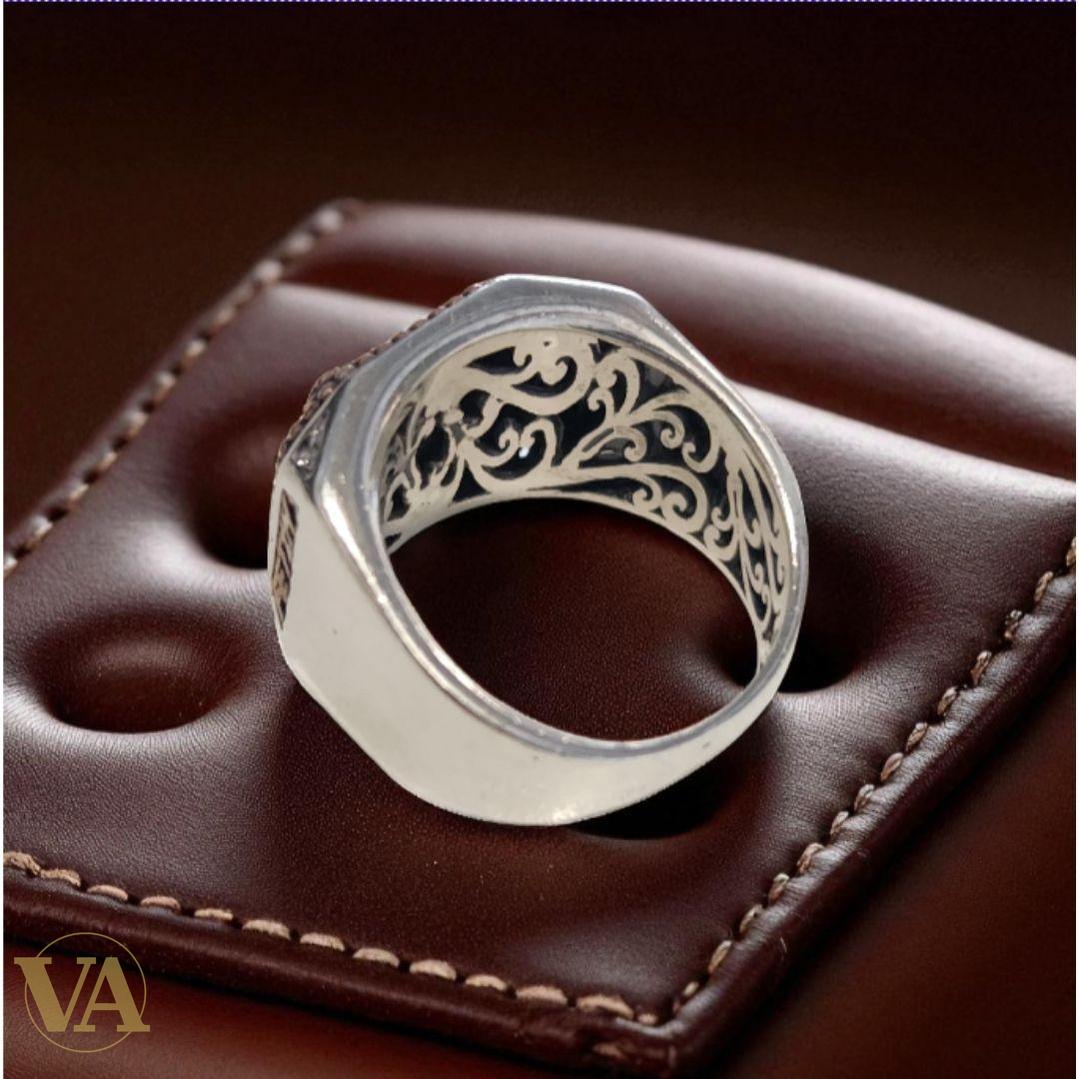 Bague Homme Argent 925 gravée – Scène chevaleresque