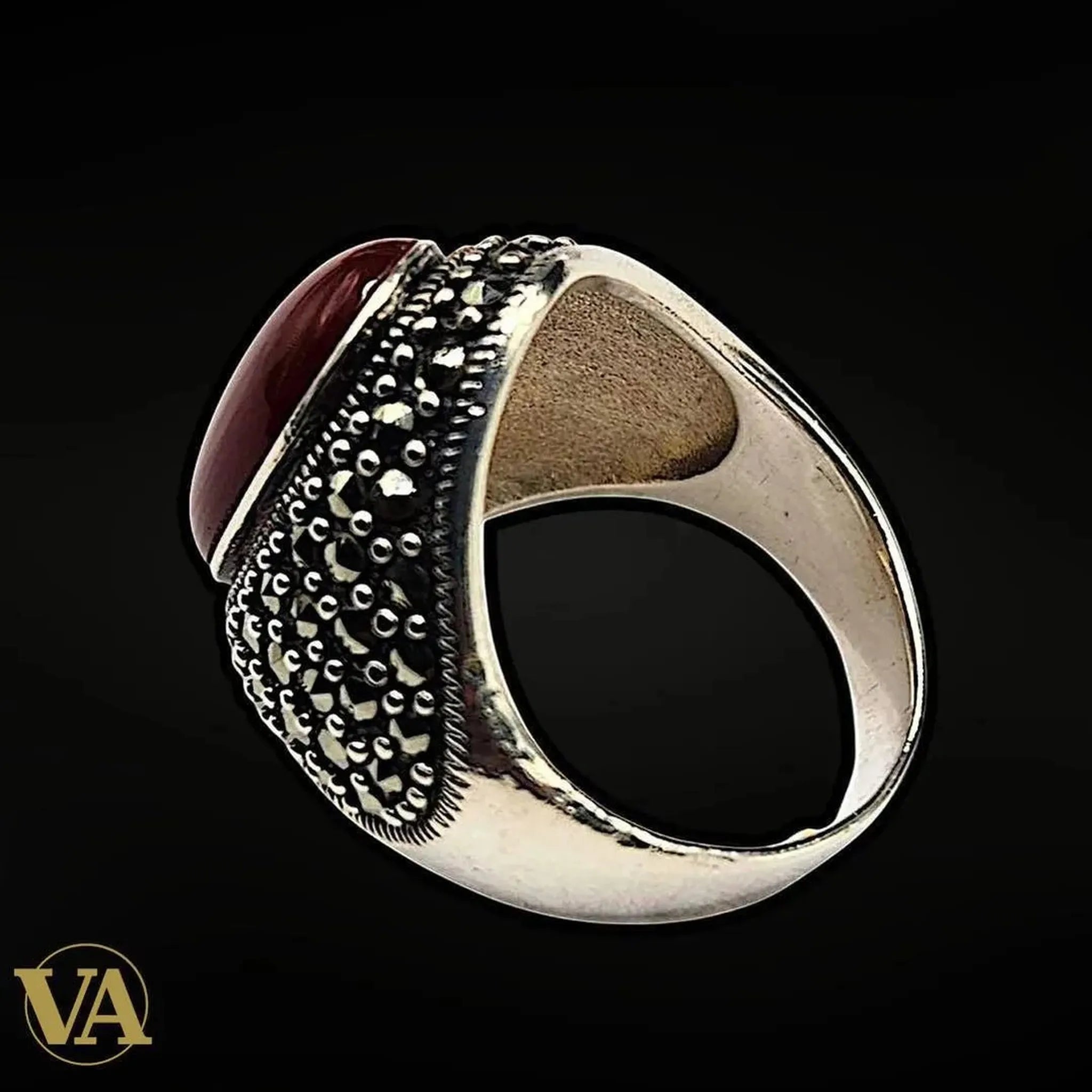 Bague Femme Argent 925 – Cabochon Cornaline - Argent 925 - Vindicta