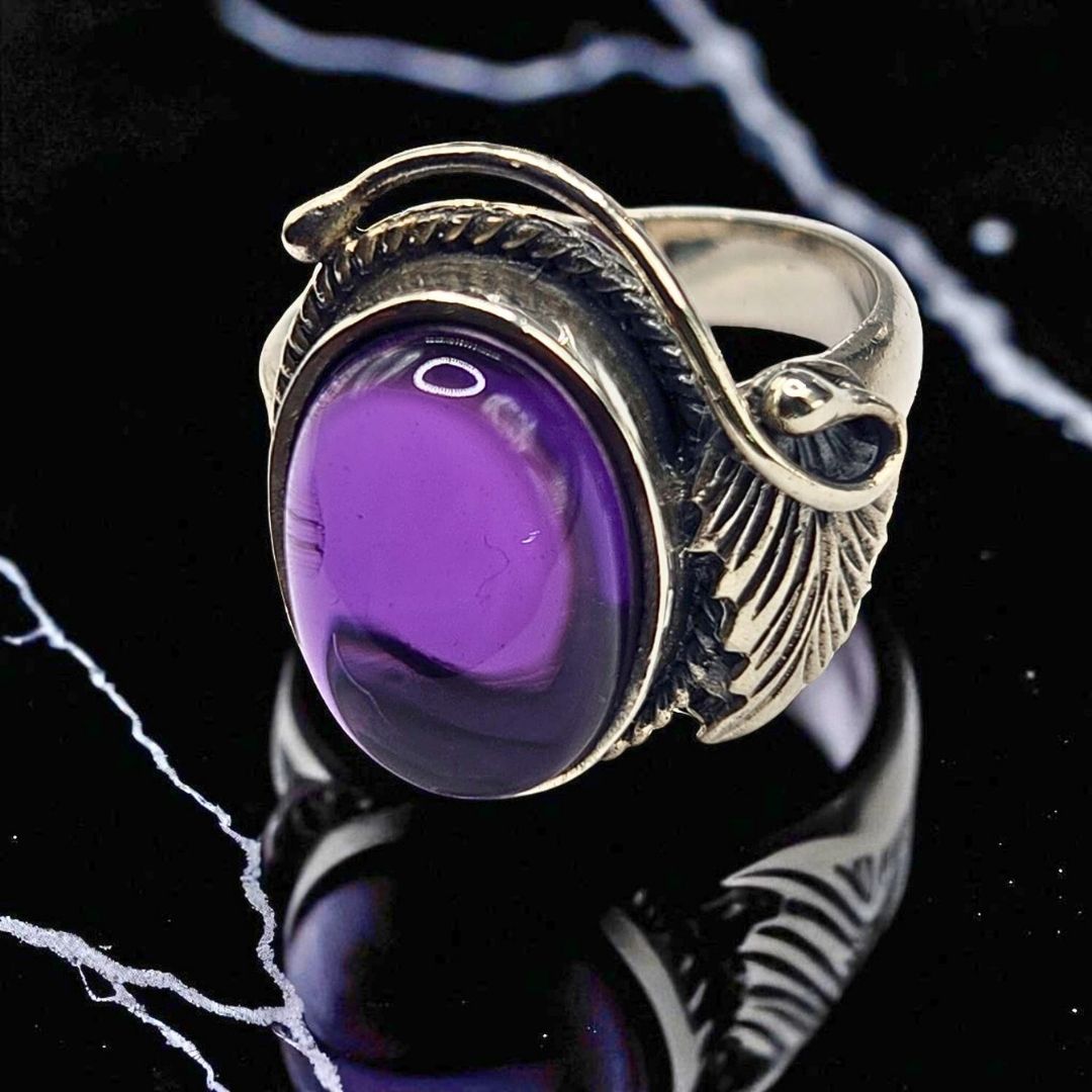 Bague argent 925 avec améthyste violette