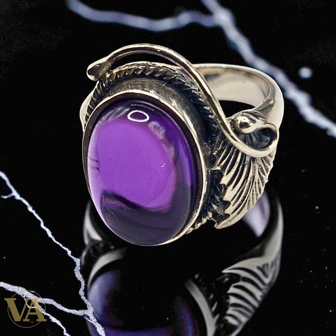 Bague argent 925 avec améthyste violette