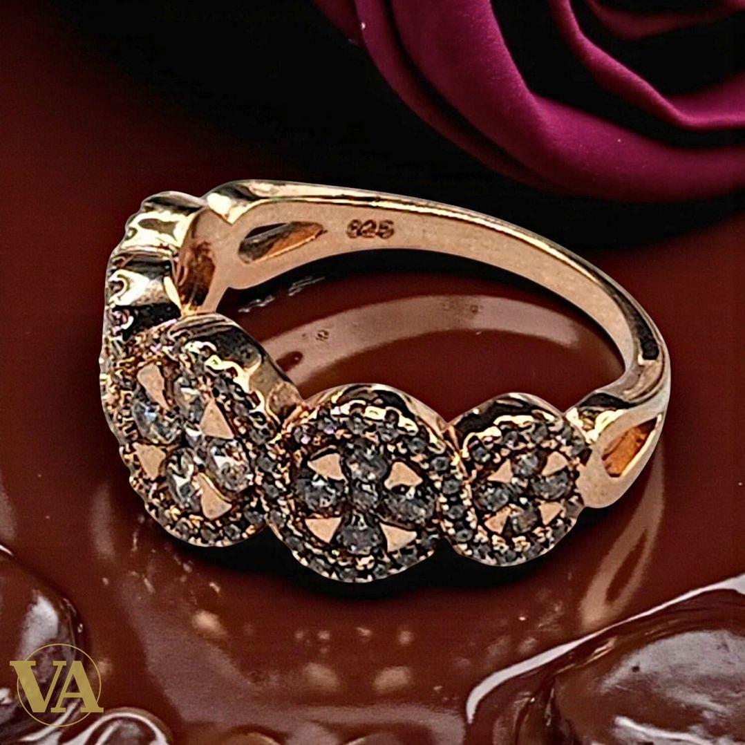Bague Femme Argent 925 Plaqué Or Rose – Trilogie Zircons | Bijoux Vindicta