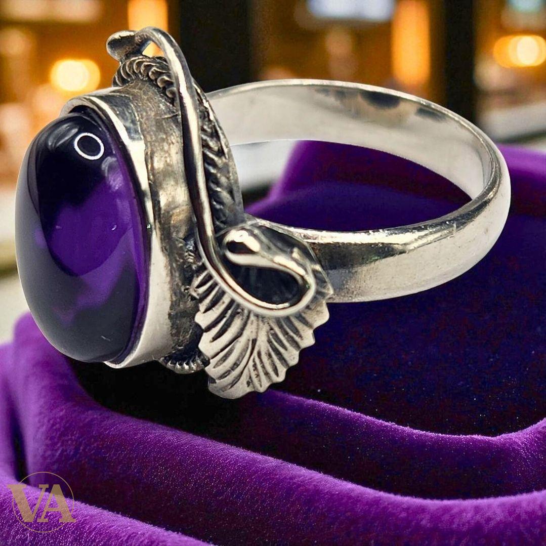 Bague argent 925 avec améthyste violette