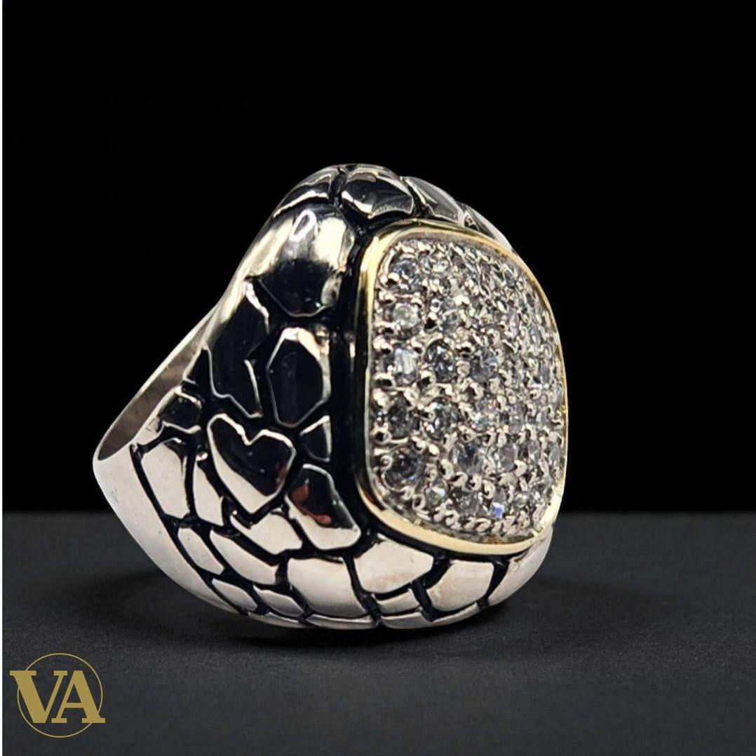 Bague Femme argent 925 pavée zirconiums | Bijoux Vindicta