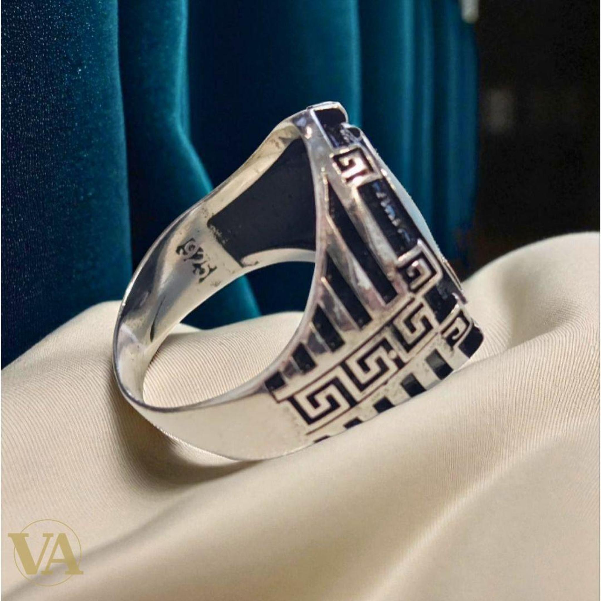 Bague Homme Argent 925 & Turquoise ovale - Argent 925 - Vindicta