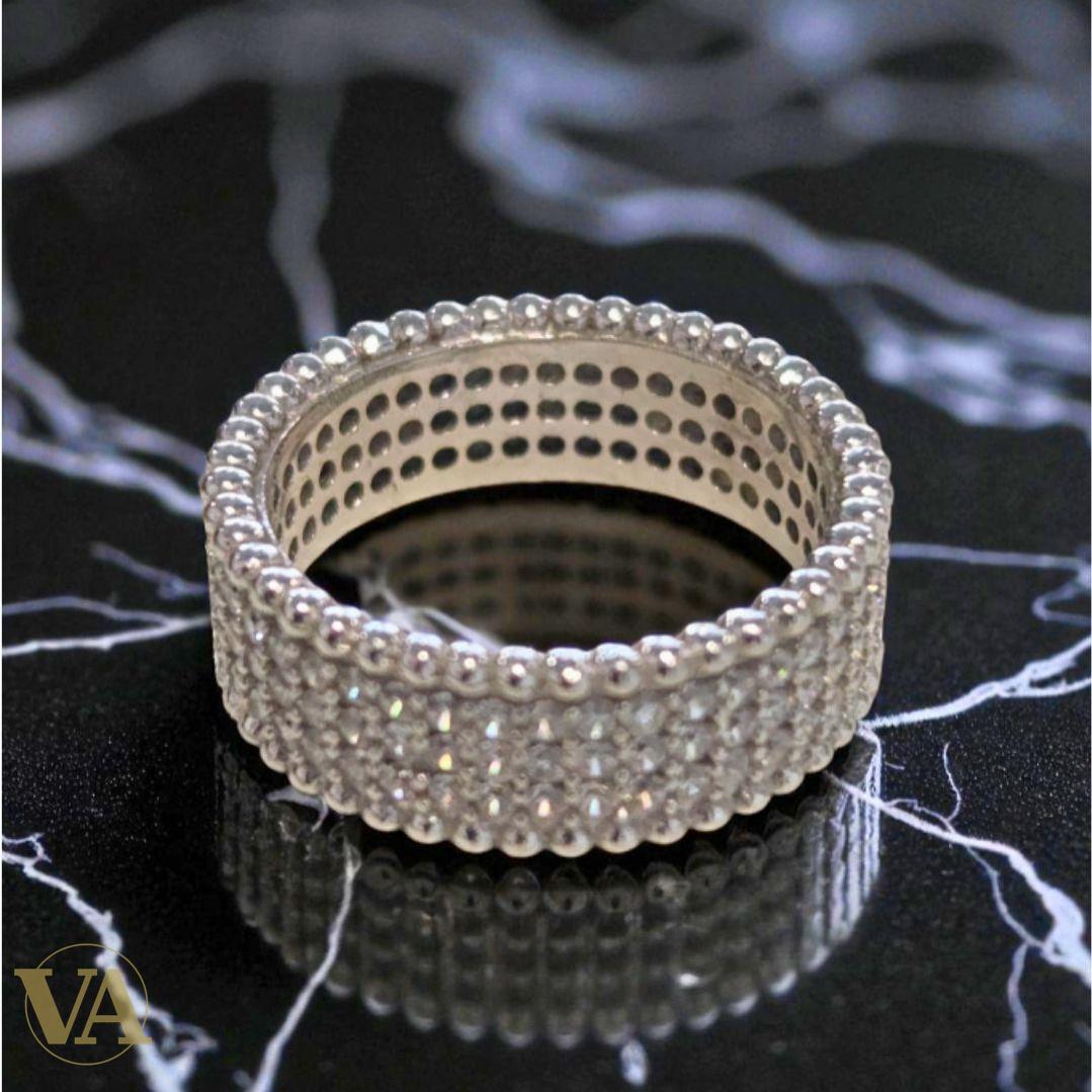 Bague Argent 925 Alliance Pavée Zircons