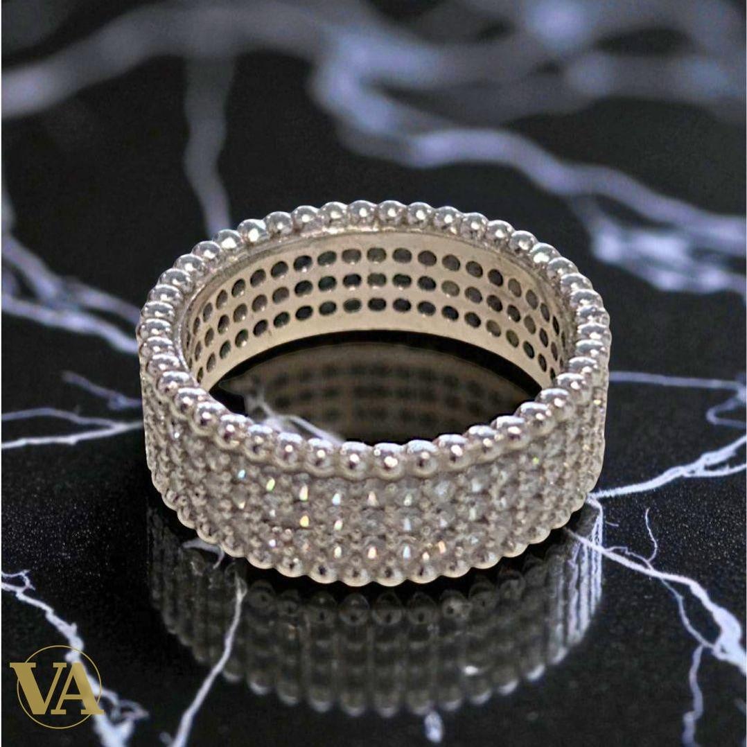 Bague Argent 925 Alliance Pavée Zircons