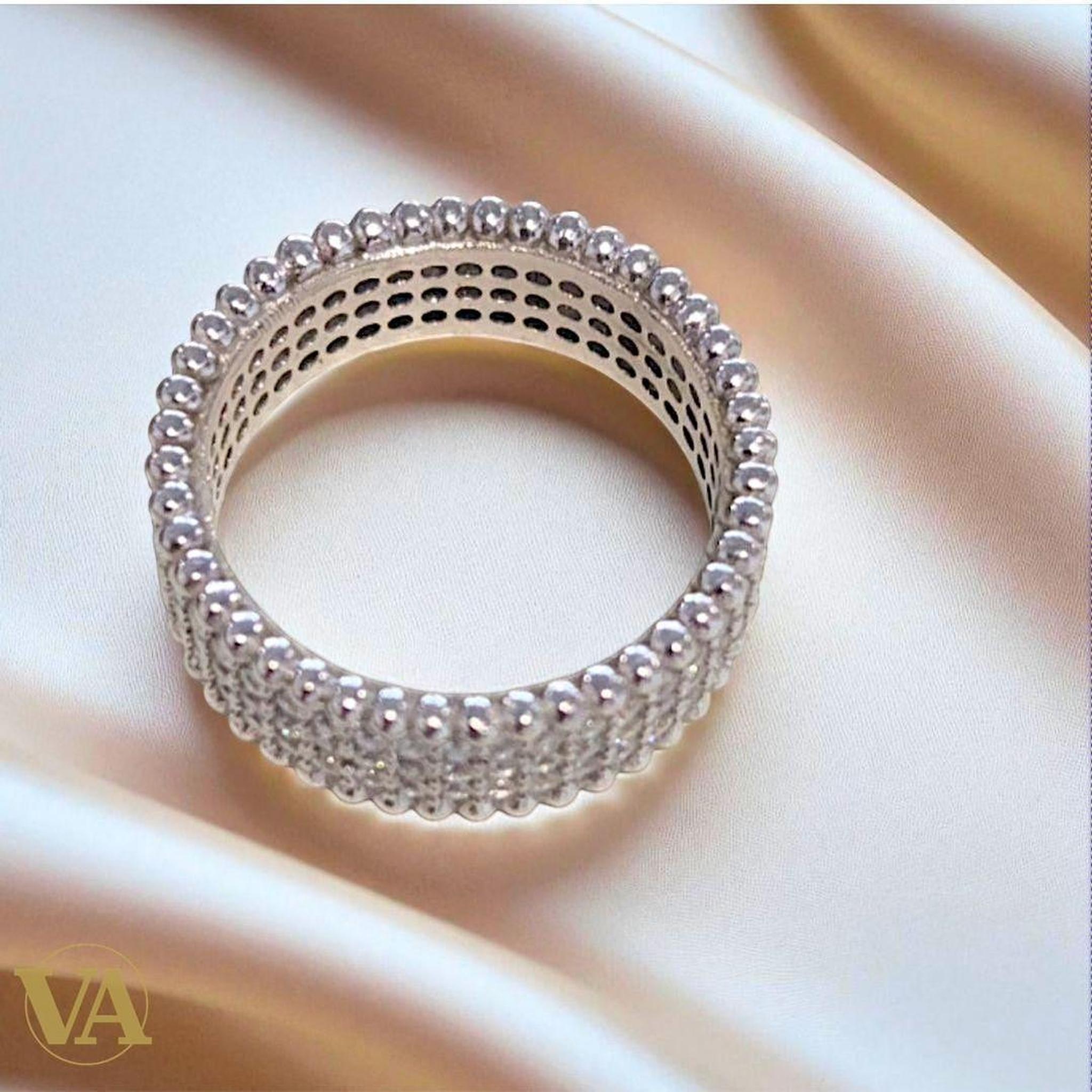 Bague Femme Argent 925 Alliance Pavée Zircons | Bijoux Vindicta