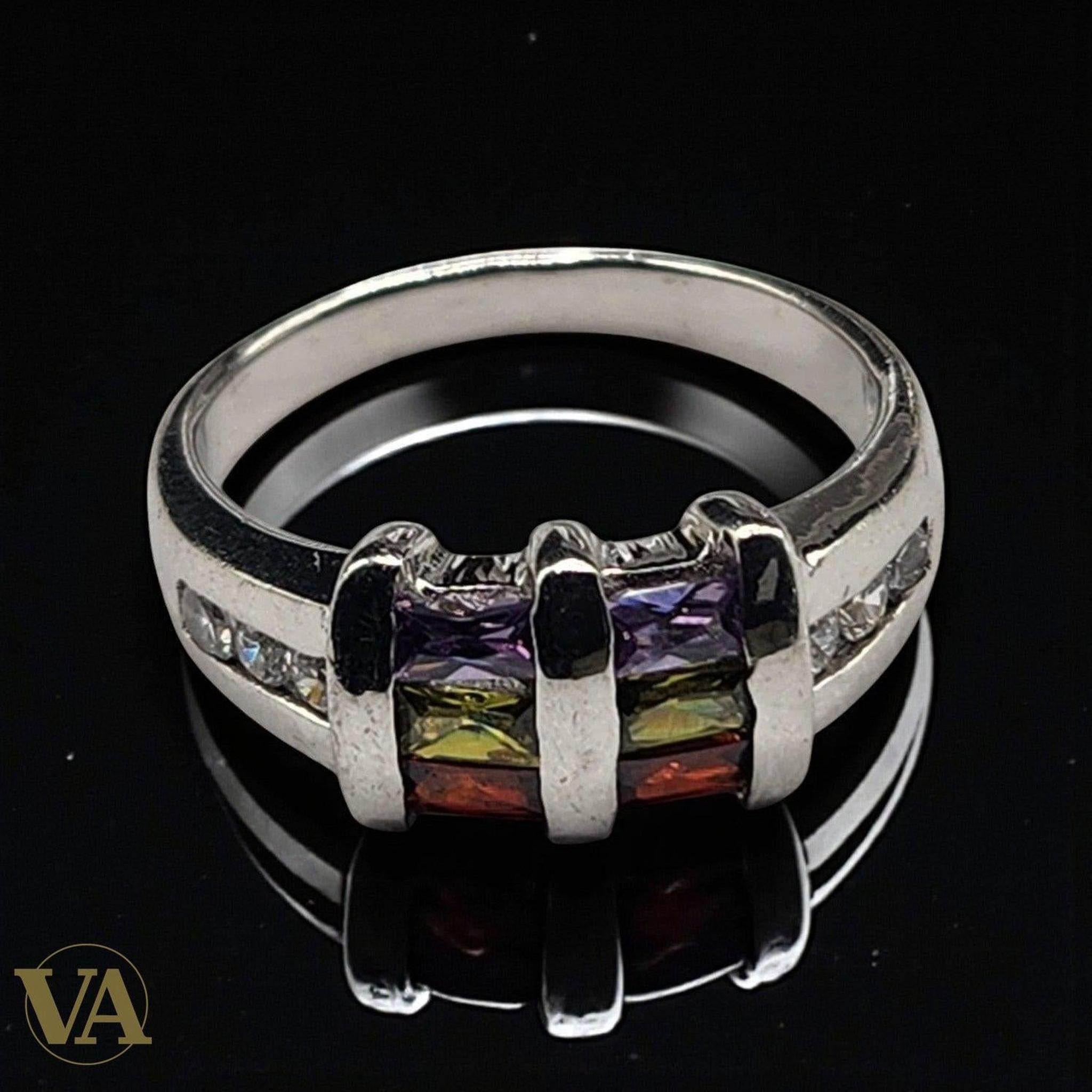 Bague femme Multicolore Argent 925 – Pierres facettées - Argent 925 - Vindicta