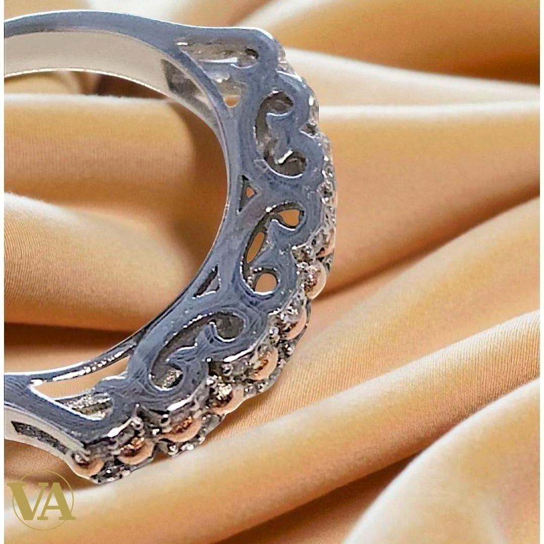 Anneau Femme Argent 925 Marcassite & rosé | Bijoux Vindicta