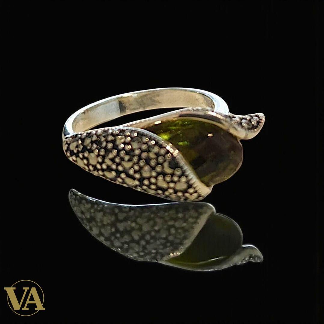 Bague femme argent 925 marcassites – Sultanite cabochon enveloppée