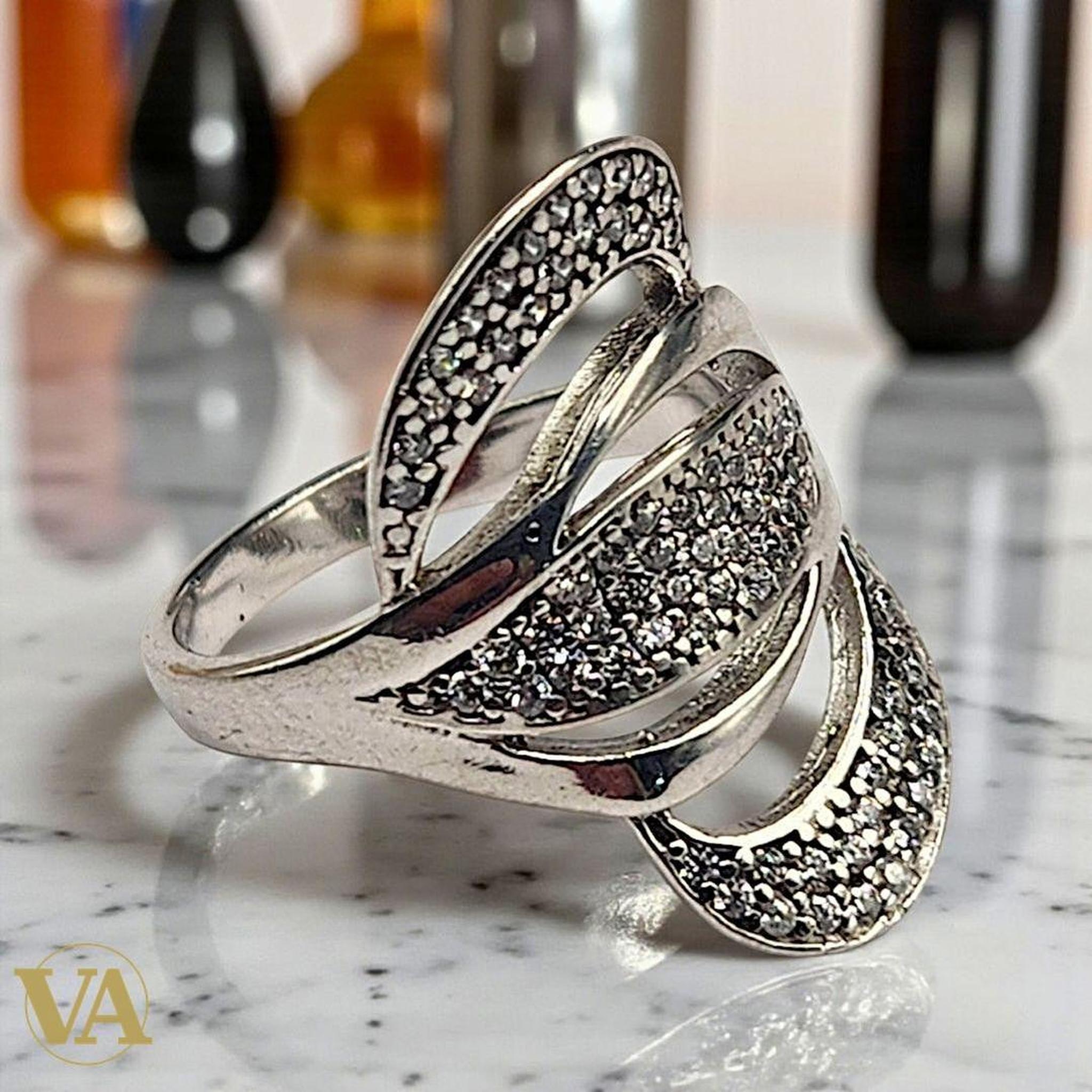 Bague Femme Entrelacs Argent 925 – Oxyde de Zirconium | Bijoux Vindicta