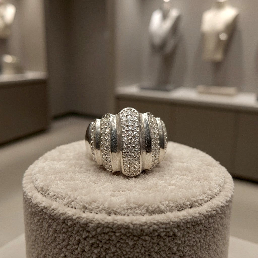 Bague argent 925 T57 pavée zirconiums – Éclat raffiné