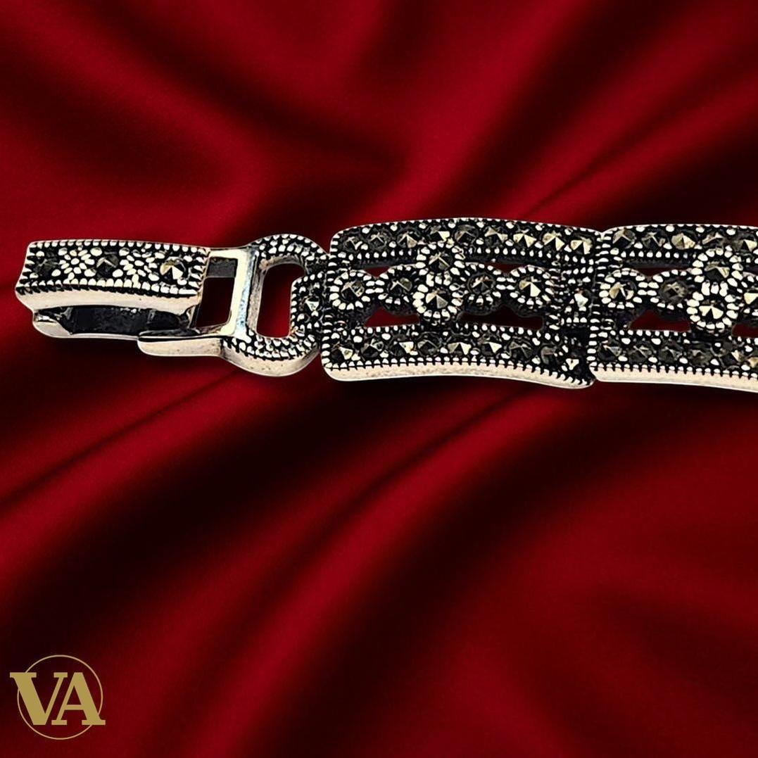 Bracelet-Montre Femme Argent 925 & Marcassite – Élégance intemporelle | Bijoux Vindicta