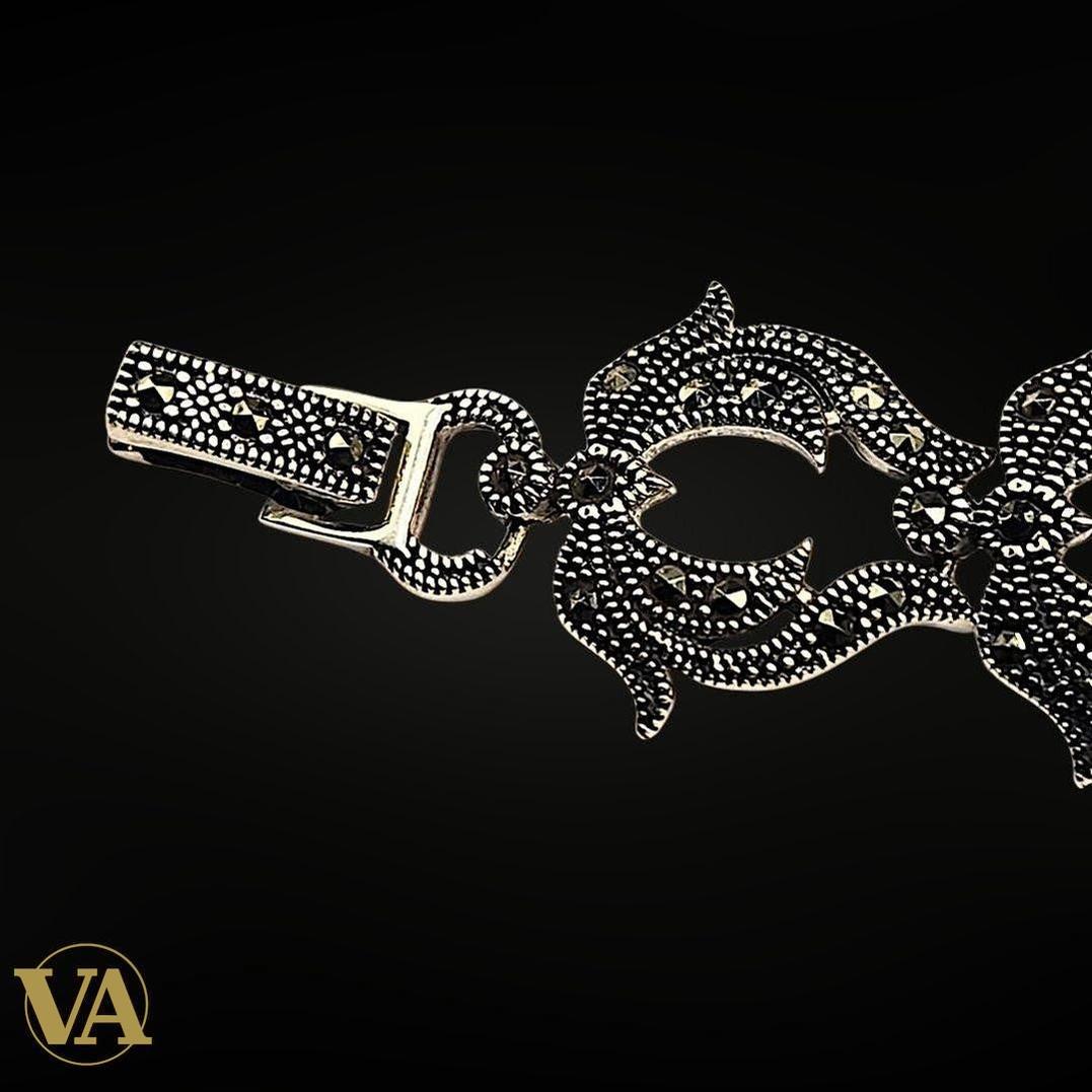 Bracelet-Montre Femme Argent 925 & Marcassite – Design Raffiné | Bijoux Vindicta
