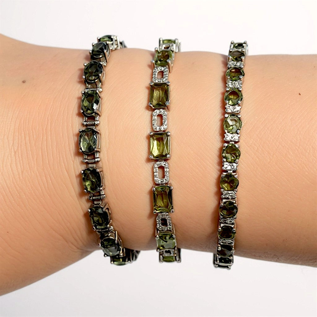 Bracelet argent 925 & sultanite – 19 cm