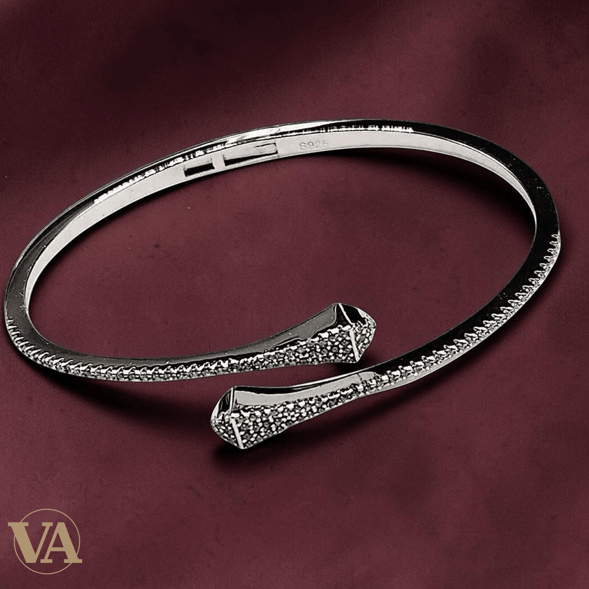 Bracelet Femme Jonc Ouvert Pavé Zircons – Argent 925 - Argent 925 - Vindicta