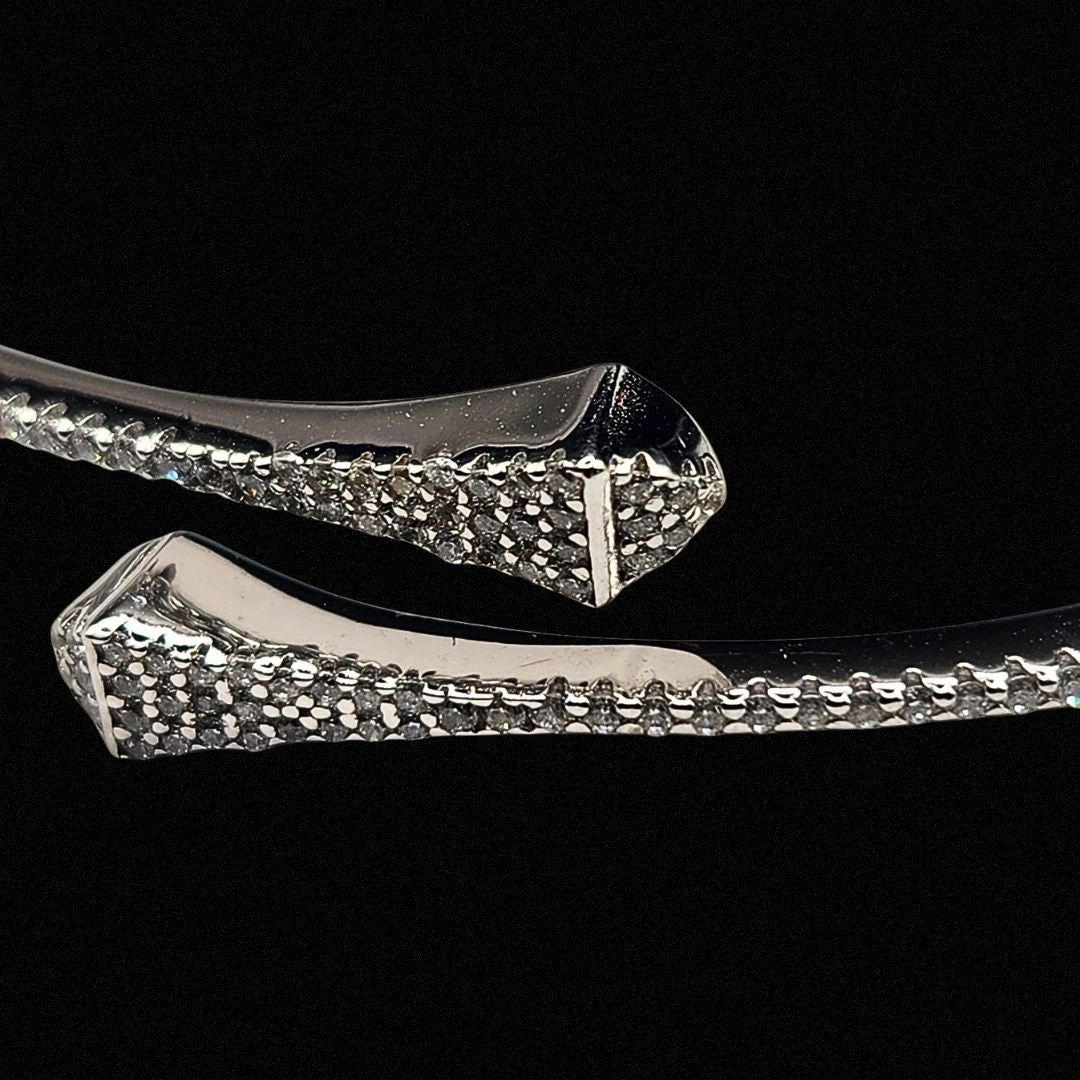 Bracelet Jonc Ouvert Pavé Zircons – Argent 925