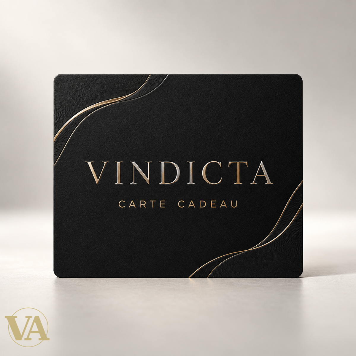 Carte cadeau Vindicta noire et dorée pour bijoux en argent