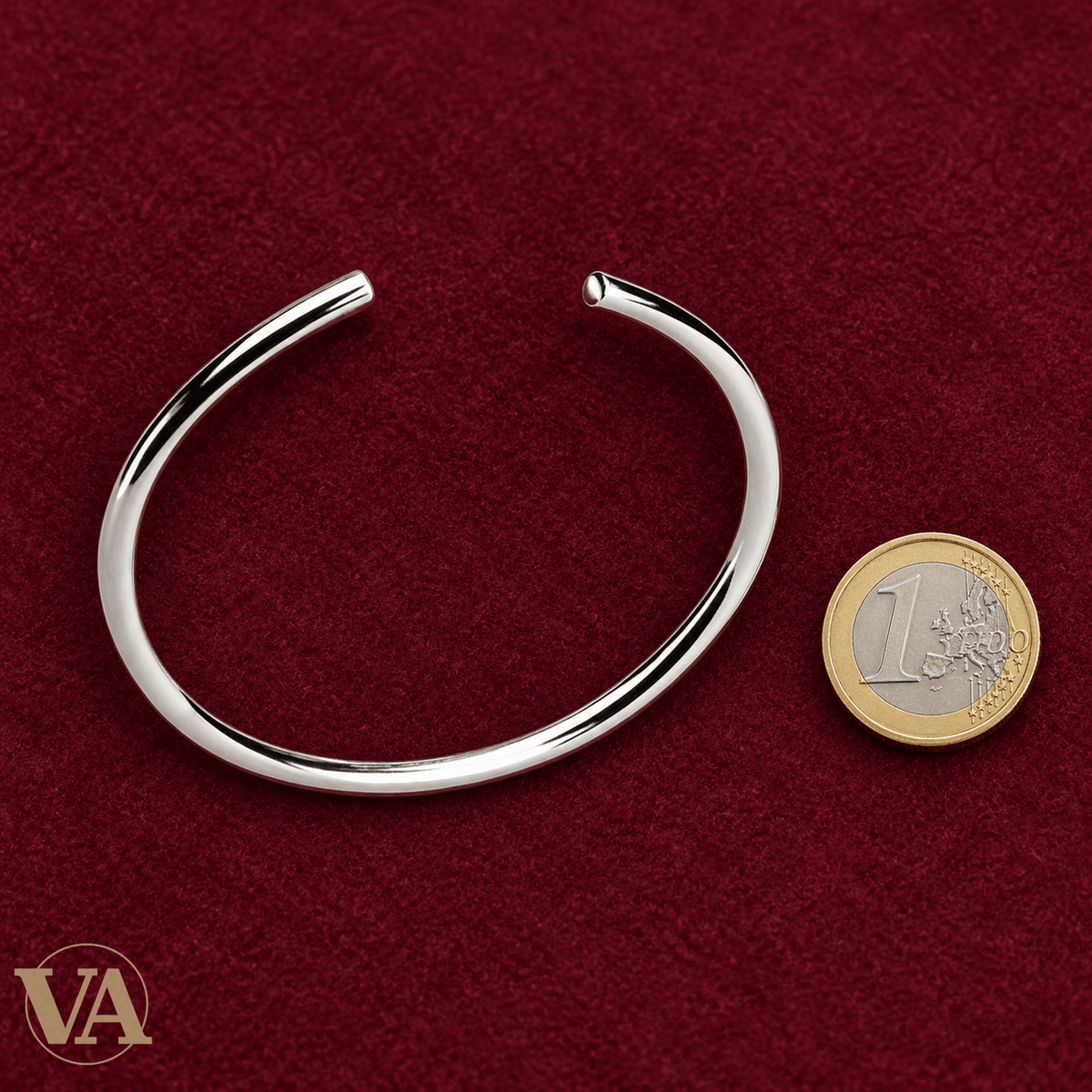 Jonc Femme Argent 925 Rhodié — Hendrix Ligne Polie - Argent 925 - Vindicta